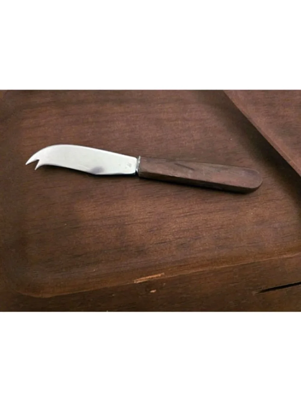 Vintage 1966 MCM Mid-Century Teak Serving Tray Bamboo Tile + Knife Japan Unused